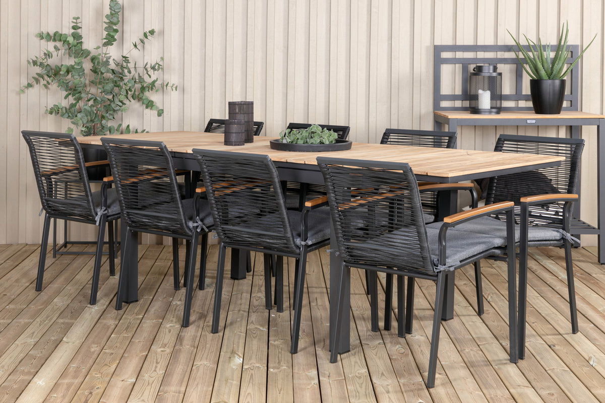 Venture Design Dallas & Mexico Matstolar Svart + Matbord 90x180/240