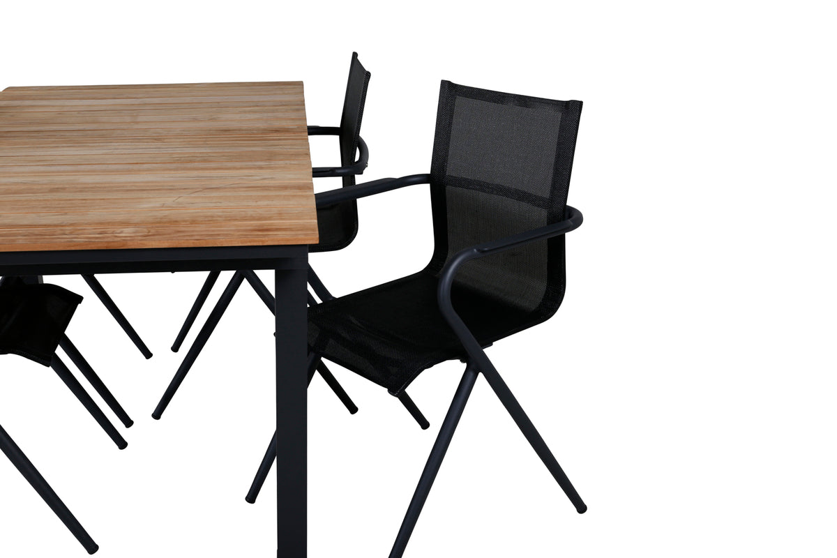 Venture Design Alina & Mexico Matstolar Svart + Matbord 90x180/240