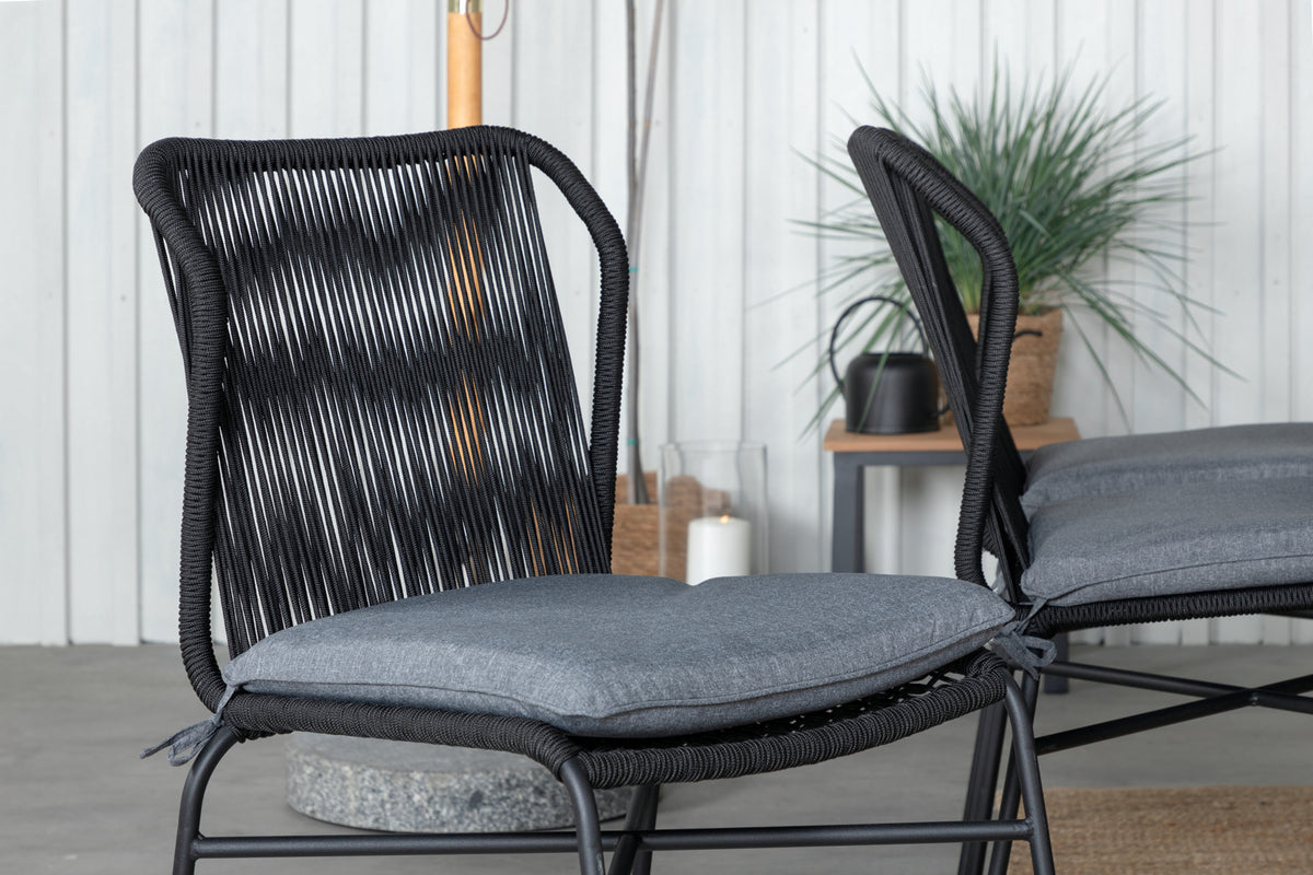 Venture Design Julian & Mexico Matstolar Svart + Matbord 90x180/240