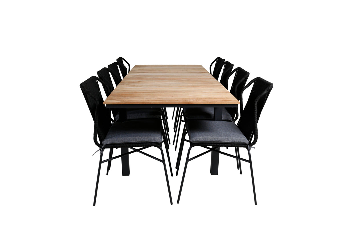Venture Design Julian & Mexico Matstolar Svart + Matbord 90x180/240