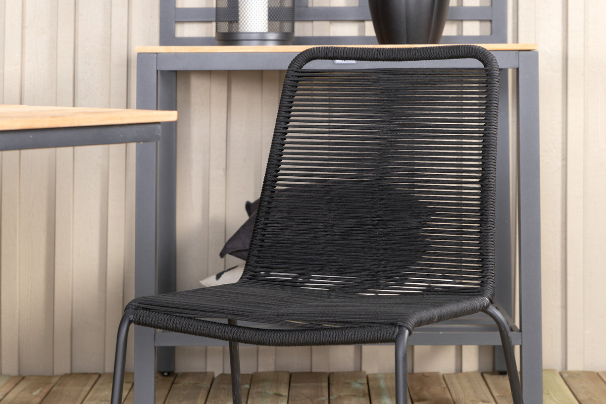 Venture Design Mexico & Lindos Matbord 90x180/240 + Matstolar Svart