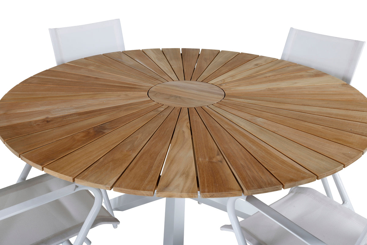Venture Design Alina & Mexico Matstolar Vit + Matbord ⌀140