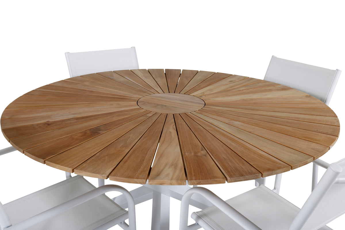 Venture Design Mexico & Santorini Matbord ⌀140 + Matstolar Vit