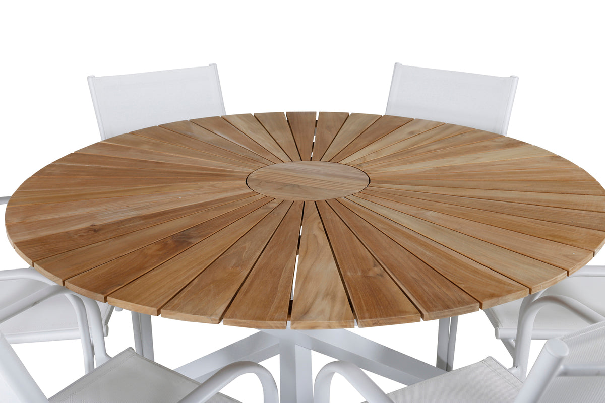Venture Design Mexico & Santorini Matbord ⌀140 + Matstolar Vit