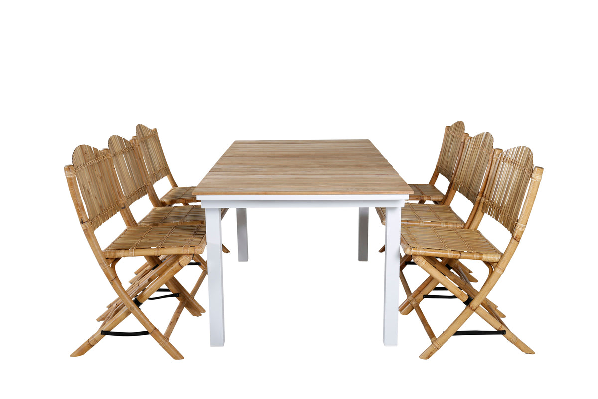 Venture Design Cane & Mexico Caféstolar Natur + Matbord 90x160/240