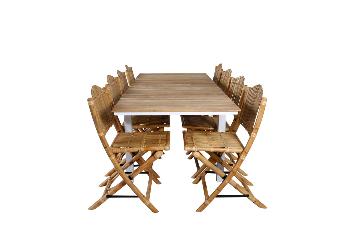 Venture Design Cane & Mexico Caféstolar Natur + Matbord 90x160/240