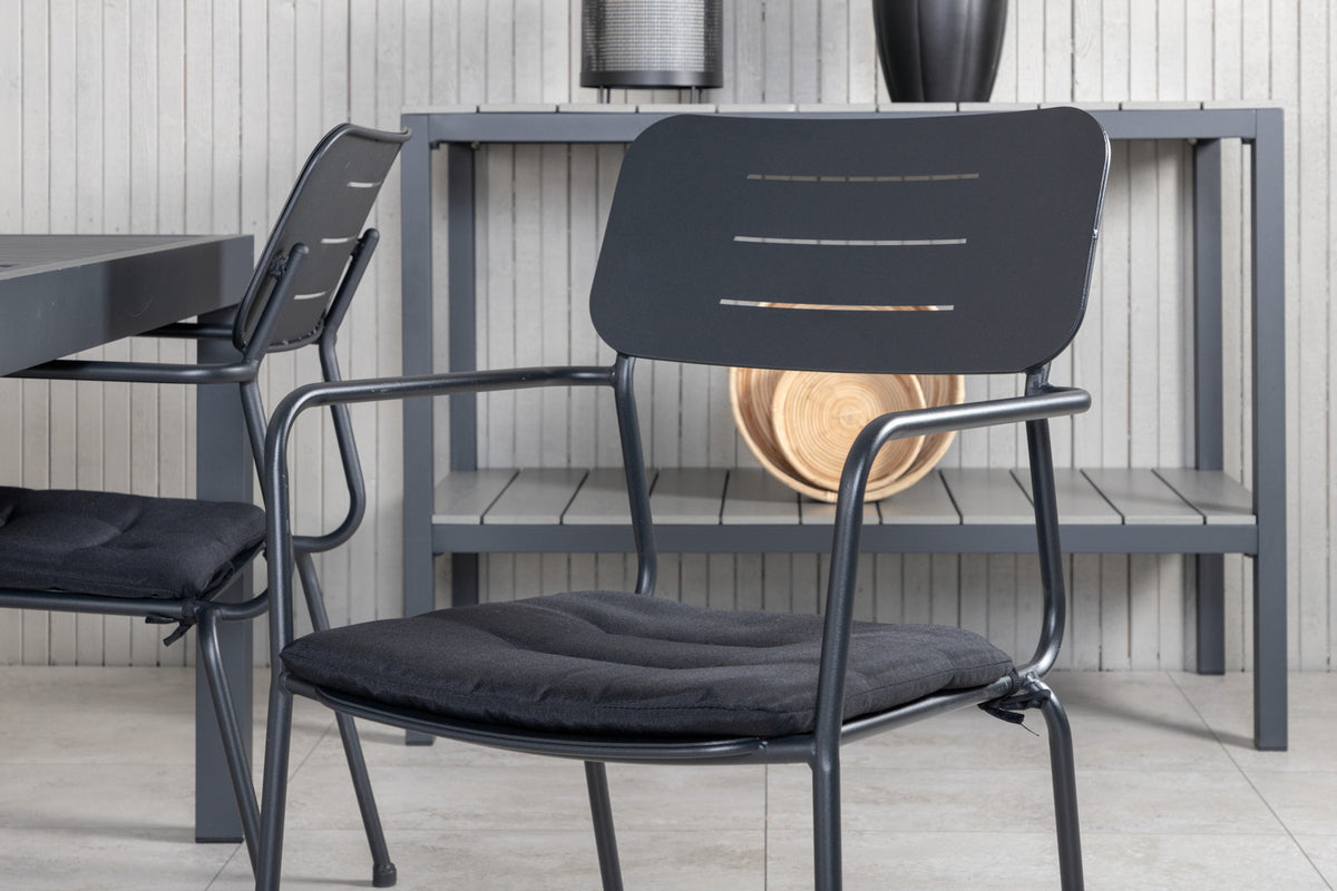 Venture Design Nicke & Marbella Matstolar Svart + Matbord 160x100x75