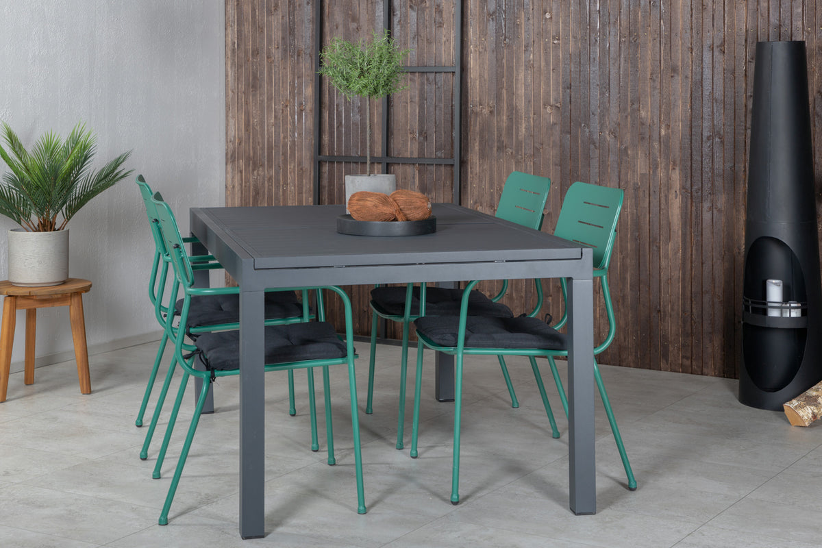 Venture Design Nicke & Marbella Matstolar Grön + Matbord 160x100x75