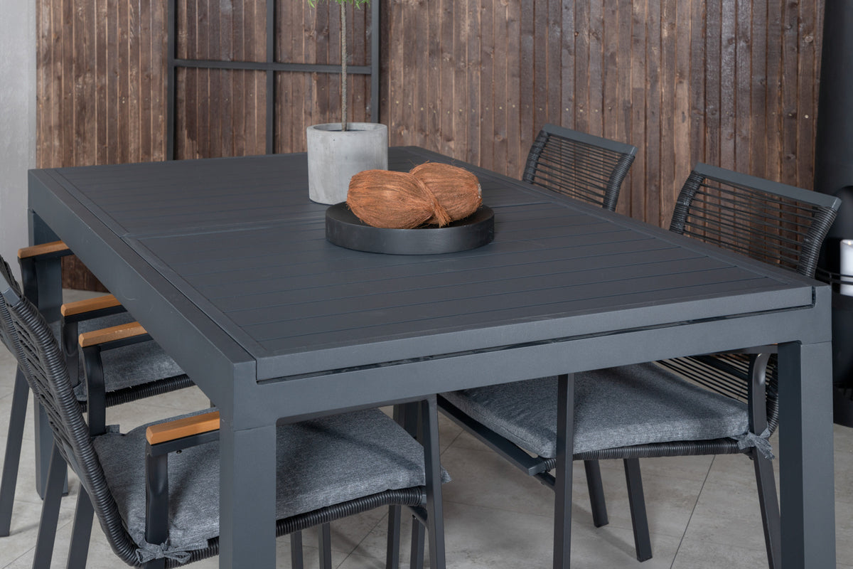 Venture Design Dallas & Marbella Matstolar Svart + Matbord 160x100x75