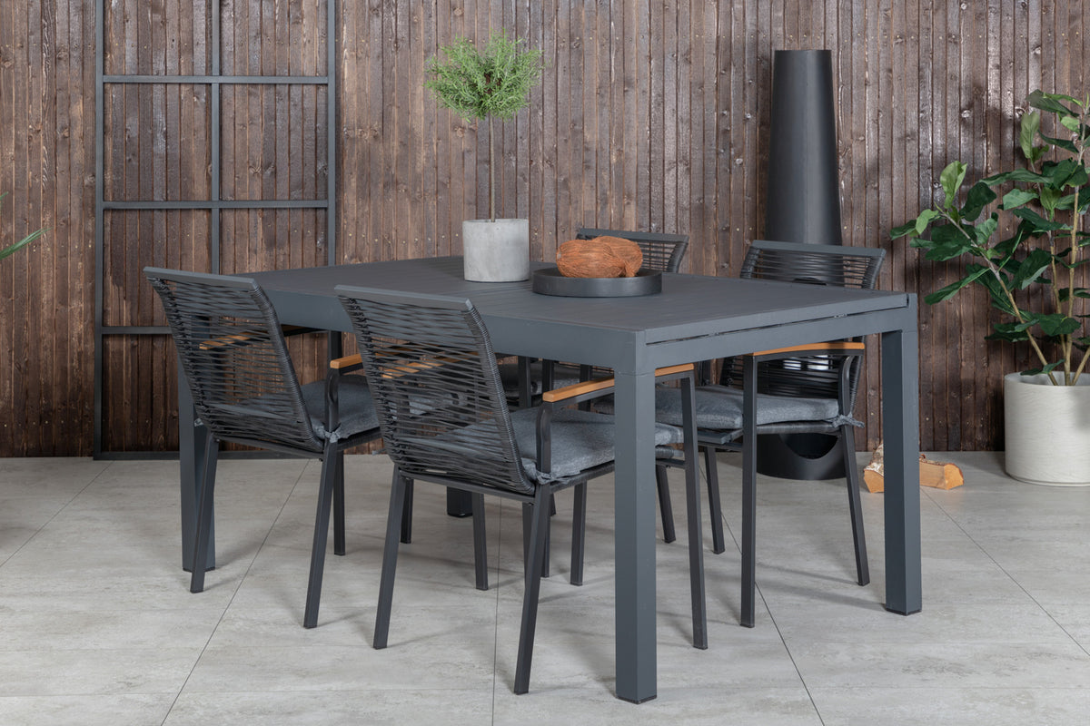 Venture Design Dallas & Marbella Matstolar Svart + Matbord 160x100x75