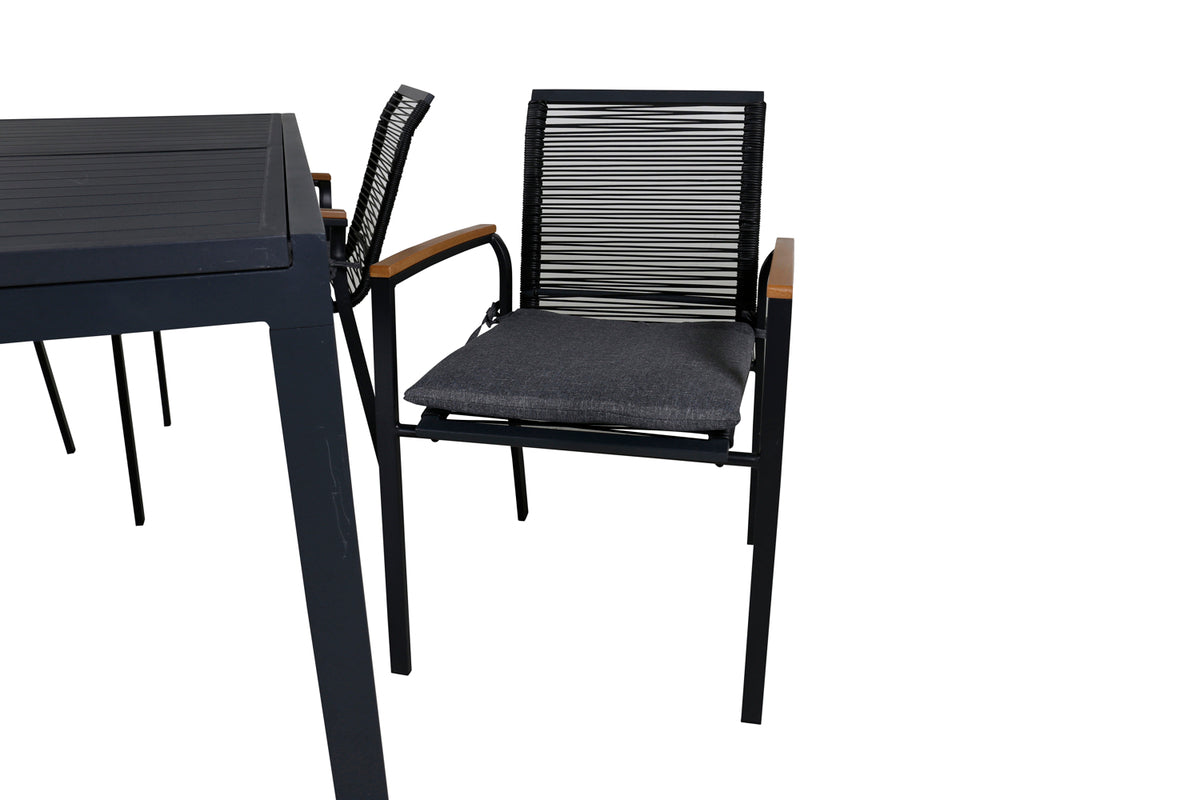 Venture Design Dallas & Marbella Matstolar Svart + Matbord 160x100x75