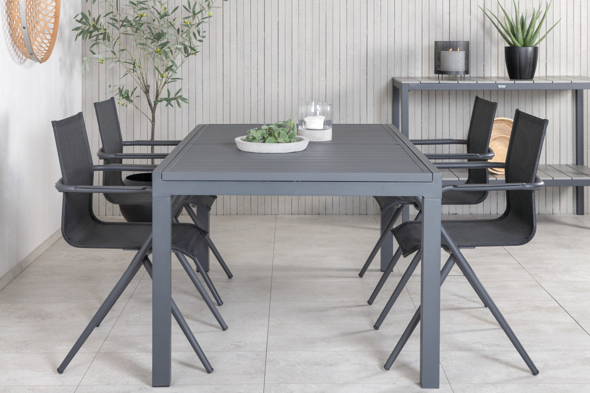 Venture Design Alina & Marbella Matstolar Svart + Matbord 160x100x75