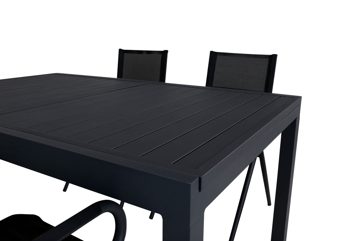 Venture Design Alina & Marbella Matstolar Svart + Matbord 160x100x75