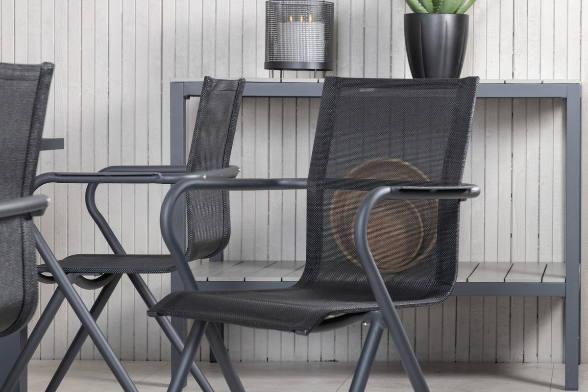Venture Design Alina & Marbella Matstolar Svart + Matbord 160x100x75