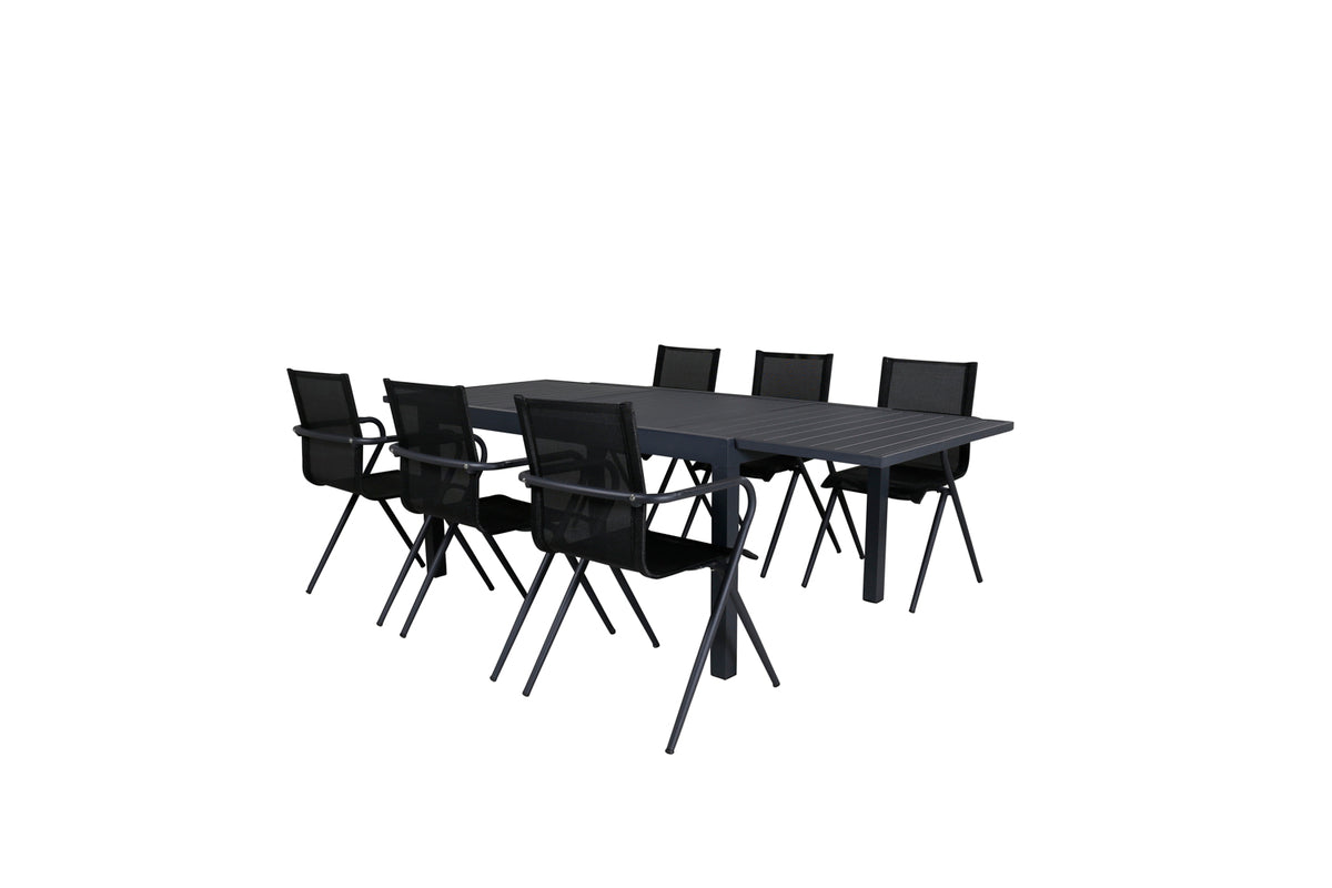 Venture Design Alina & Marbella Matstolar Svart + Matbord 160x100x75