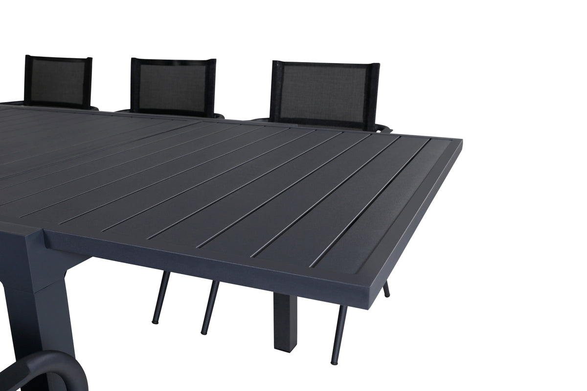 Venture Design Alina & Marbella Matstolar Svart + Matbord 160x100x75