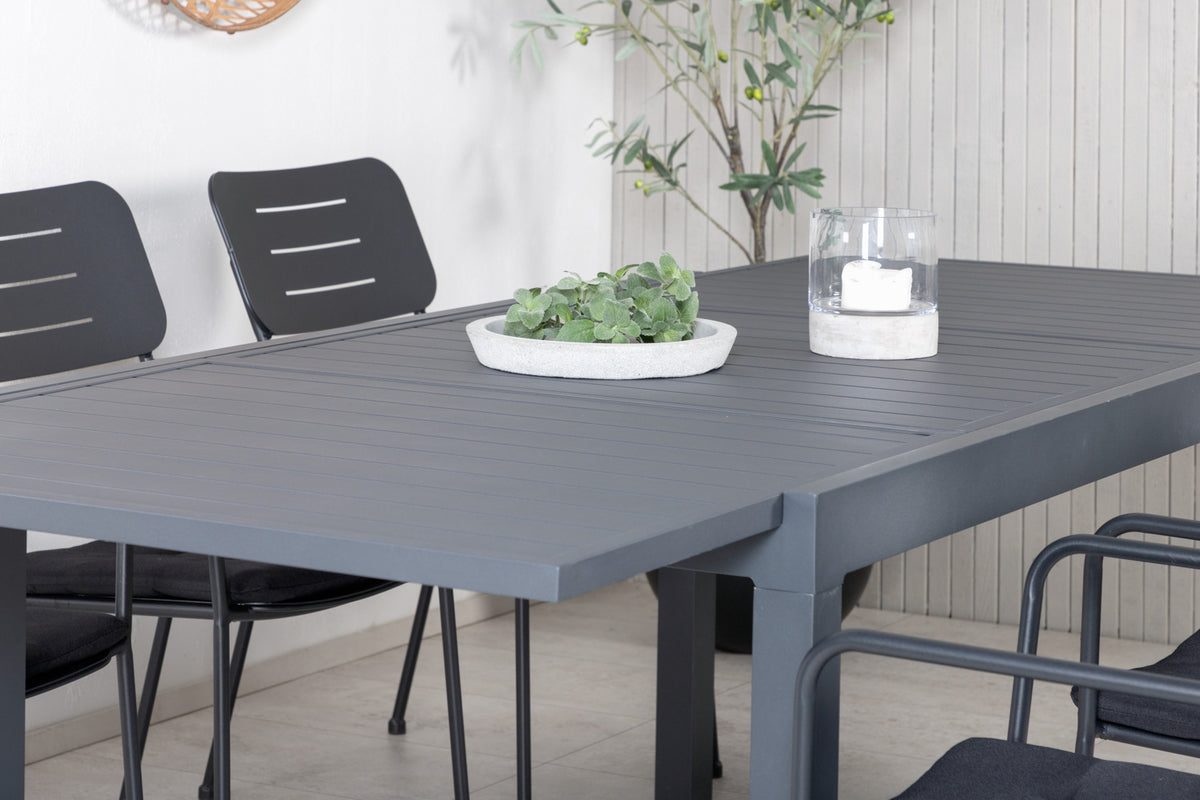 Venture Design Nicke & Marbella Matstolar Svart + Matbord 160x100x75