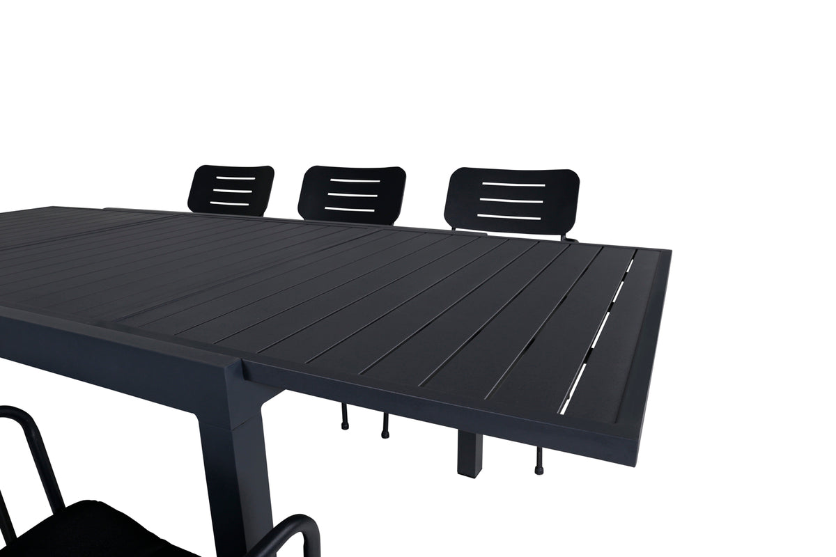Venture Design Nicke & Marbella Matstolar Svart + Matbord 160x100x75