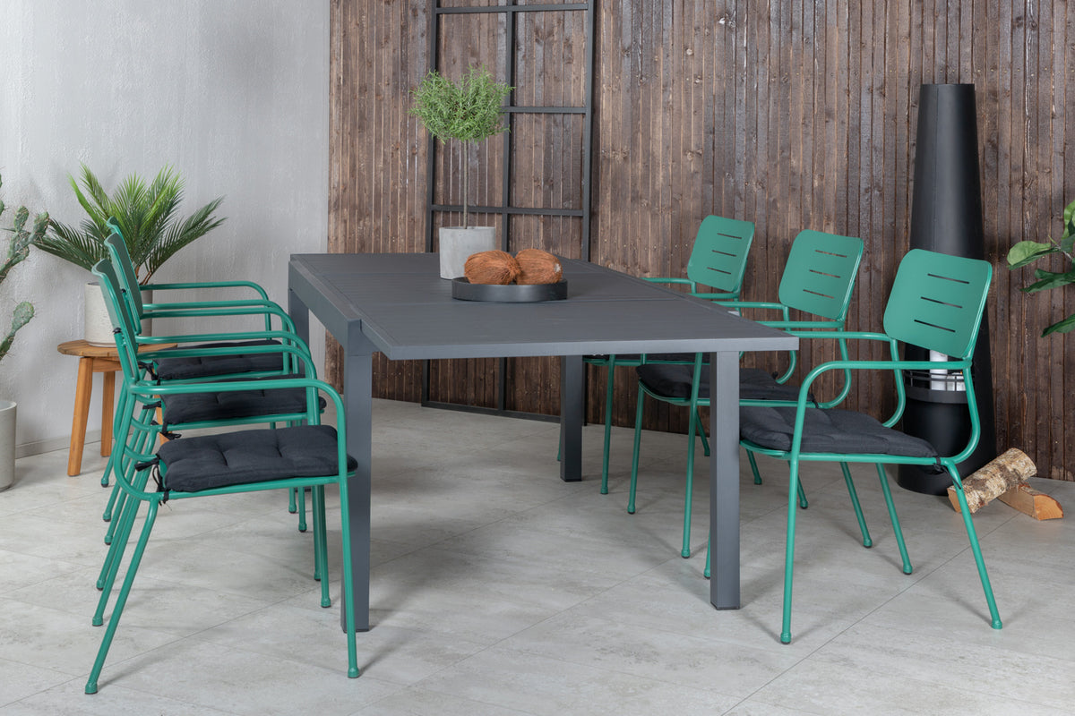 Venture Design Nicke & Marbella Matstolar Grön + Matbord 160x100x75