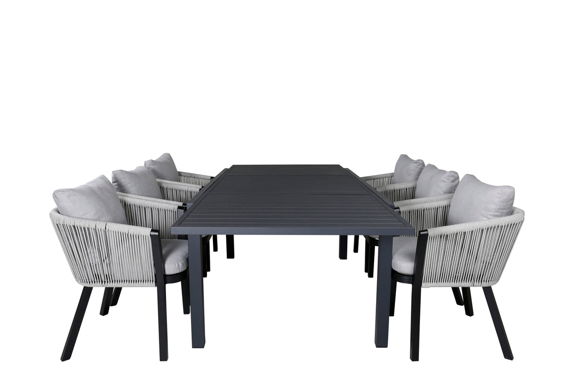 Venture Design Virya & Marbella Matstolar Grå + Matbord 160x100x75