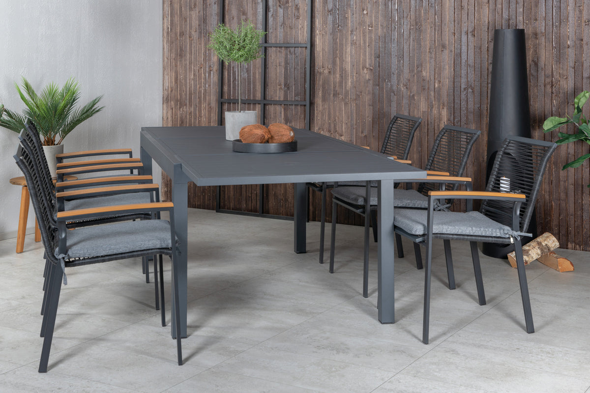Venture Design Dallas & Marbella Matstolar Svart + Matbord 160x100x75