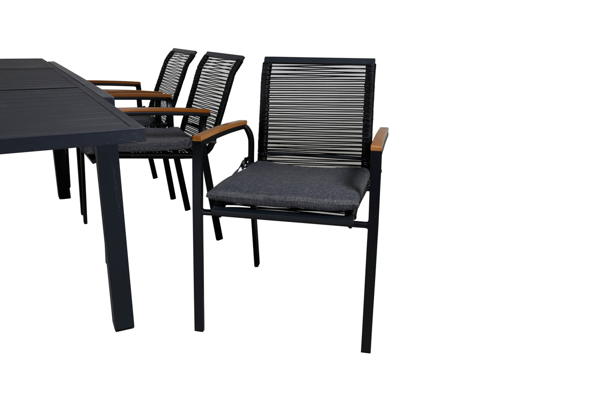 Venture Design Dallas & Marbella Matstolar Svart + Matbord 160x100x75
