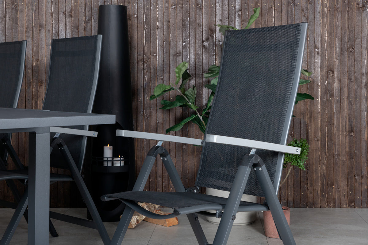 Venture Design Albany & Marbella Positionsstolar Svart + Matbord 160x100x75