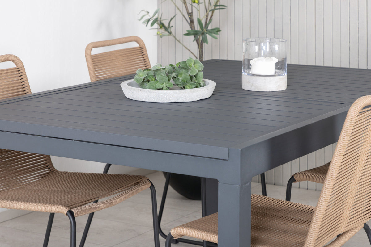 Venture Design Lindos & Marbella Matstolar Brun + Matbord 160x100x75