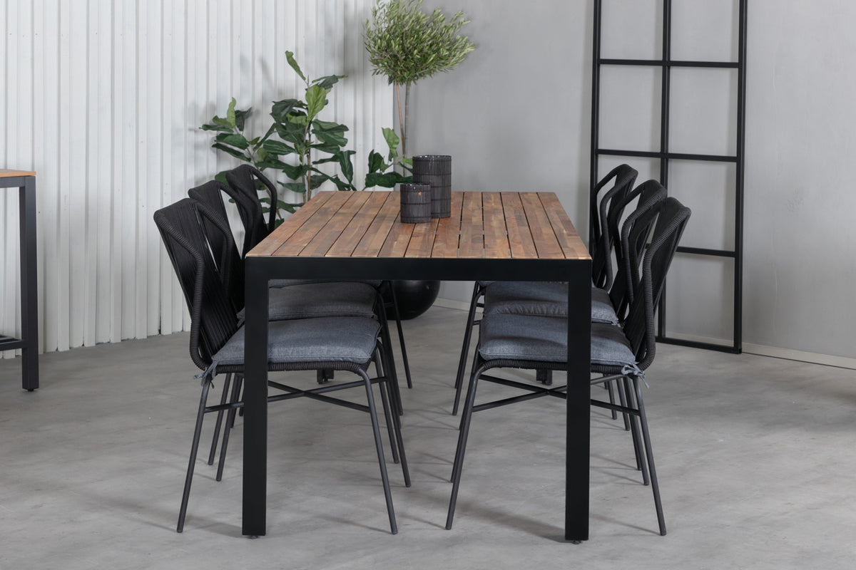 Venture Design Julian & Bois Matstolar Svart + Matbord 205x90