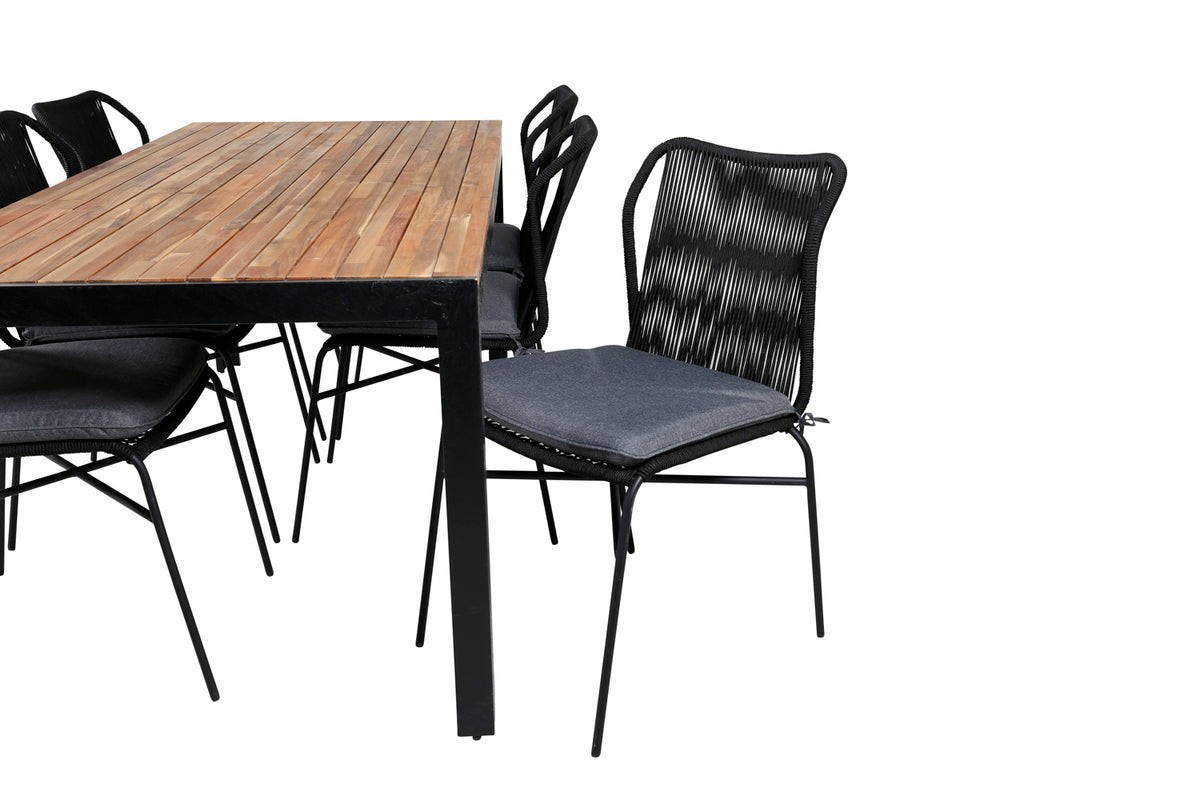 Venture Design Julian & Bois Matstolar Svart + Matbord 205x90