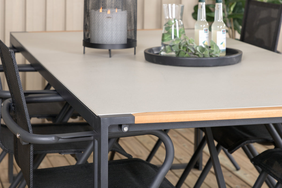 Venture Design Alina & Texas Matstolar Svart + Matbord 200x100
