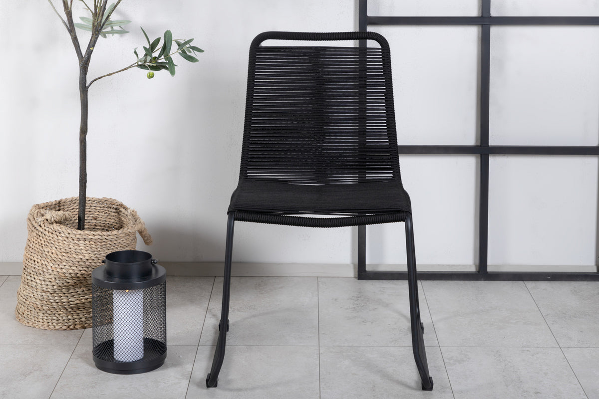 Venture Design Lindos & Texas Matstolar Svart + Matbord 200x100