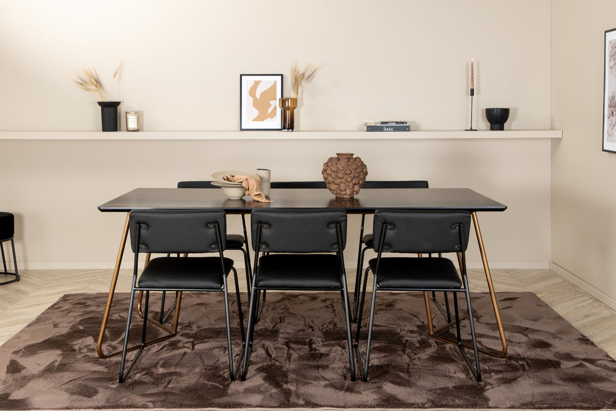 Venture Design Kenth & Petra Matstolar Svart + Matbord 90x190