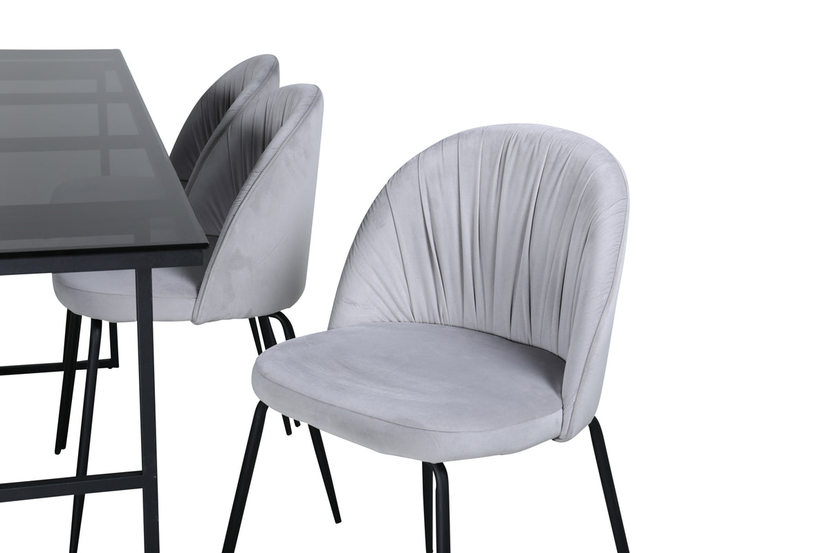 Venture Design Wrinkles & Leif Matstolar Grå + Matbord 90x200