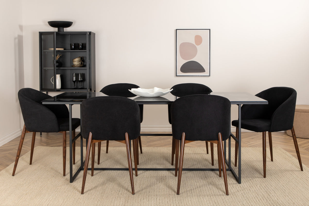 Venture Design Arch & Leif Matstolar Svart + Matbord 90x200