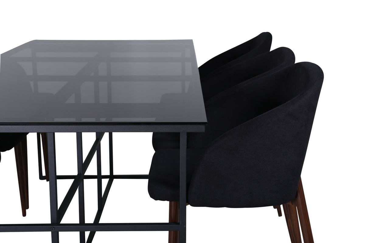 Venture Design Arch & Leif Matstolar Svart + Matbord 90x200