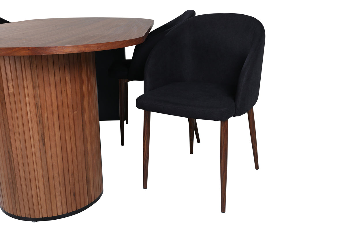 Venture Design Arch & Bianca Matstolar Svart + Matbord 90x200