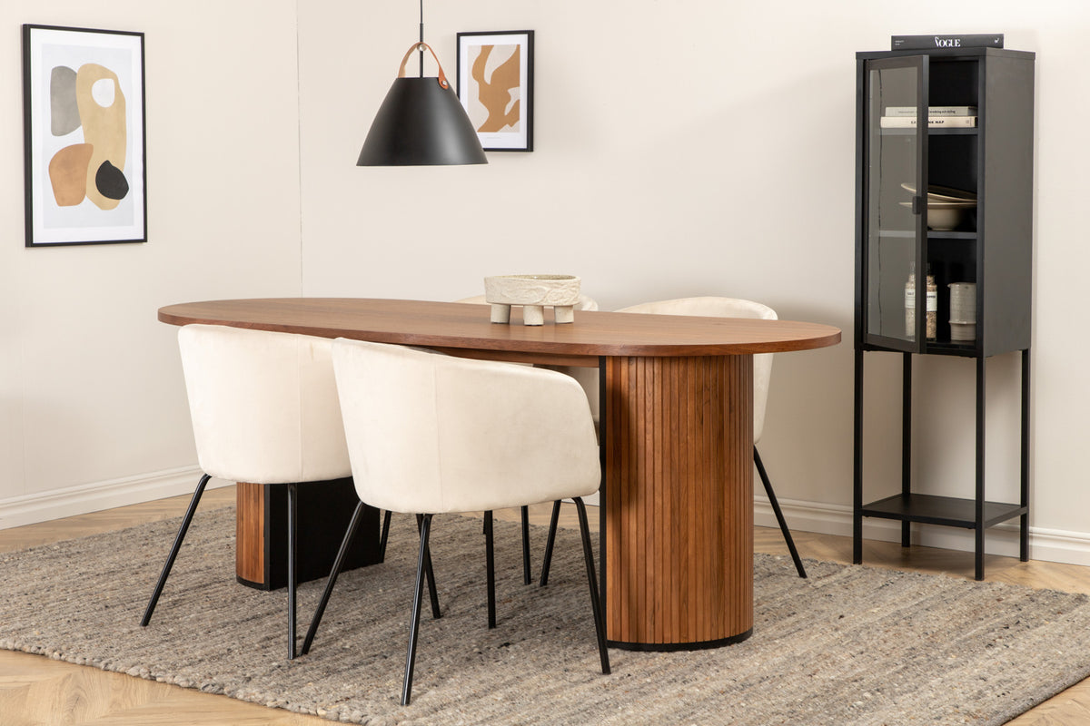 Venture Design Berit & Bianca Matstolar Beige + Matbord 90x200