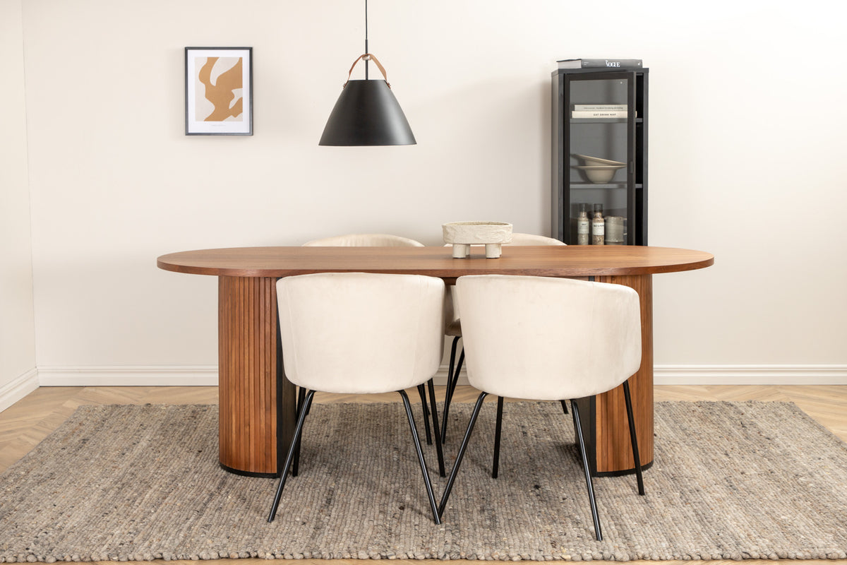 Venture Design Berit & Bianca Matstolar Beige + Matbord 90x200