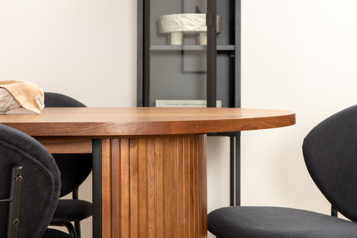 Venture Design Vault & Bianca Matstolar Svart + Matbord 90x200
