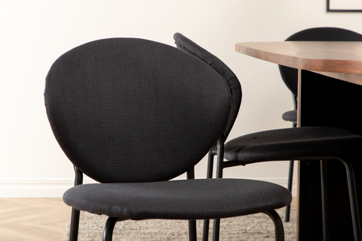 Venture Design Vault & Bianca Matstolar Svart + Matbord 90x200