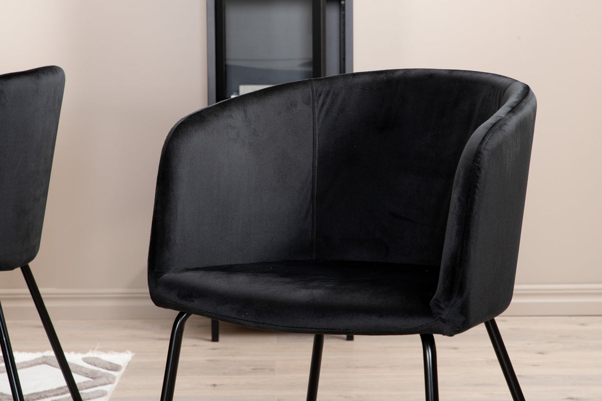 Venture Design Berit & Piazza Matstolar Svart + Rektangulära Matbord 180 x 90 Svart