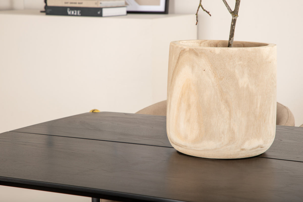 Venture Design Berit & Pelle Matstolar Beige + Rektangulära Matbord 190 x 90 Svart