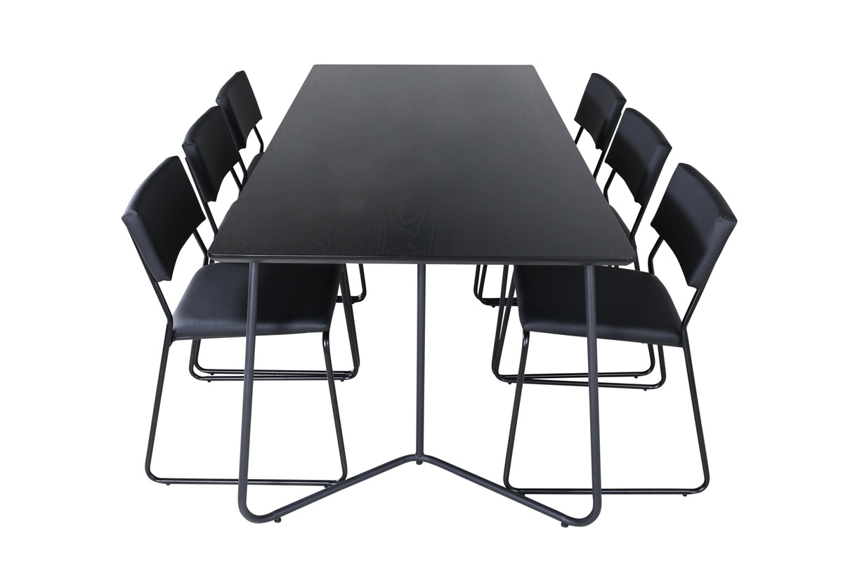 Venture Design Kenth & Petra Matstolar Svart + Matbord 90x190