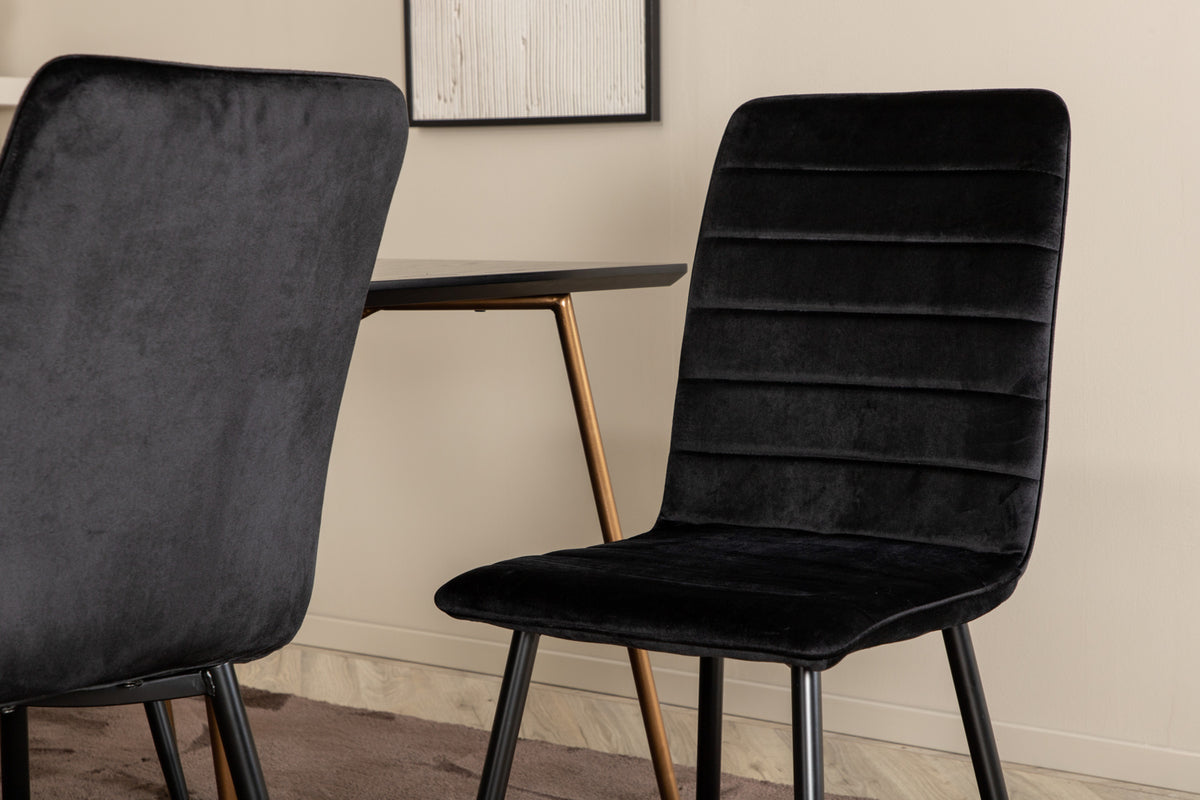 Venture Design Petra & Windu Matbord 90x190 + Matstolar Svart