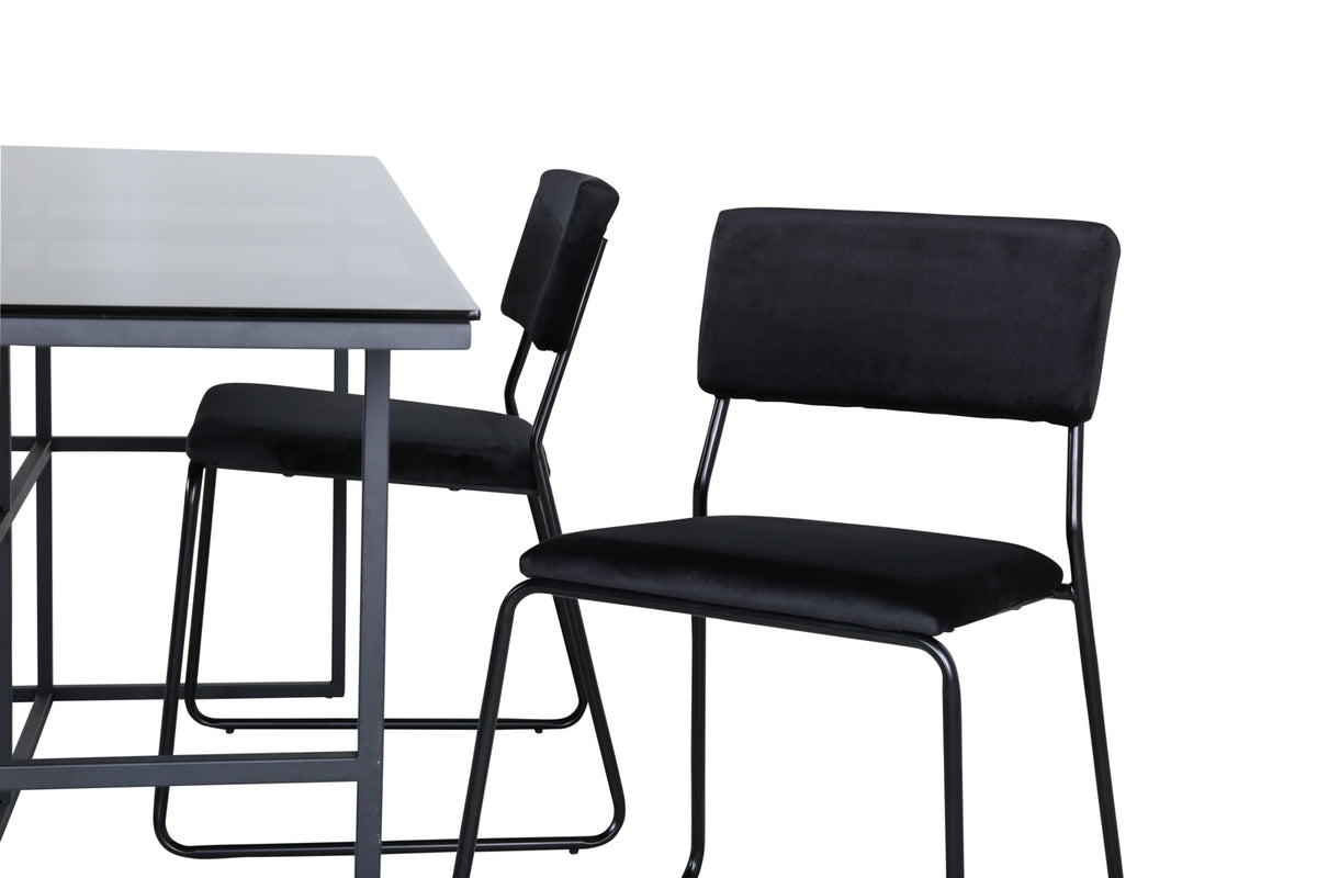 Venture Design Kenth & Leif Matstolar Svart + Matbord 90x200