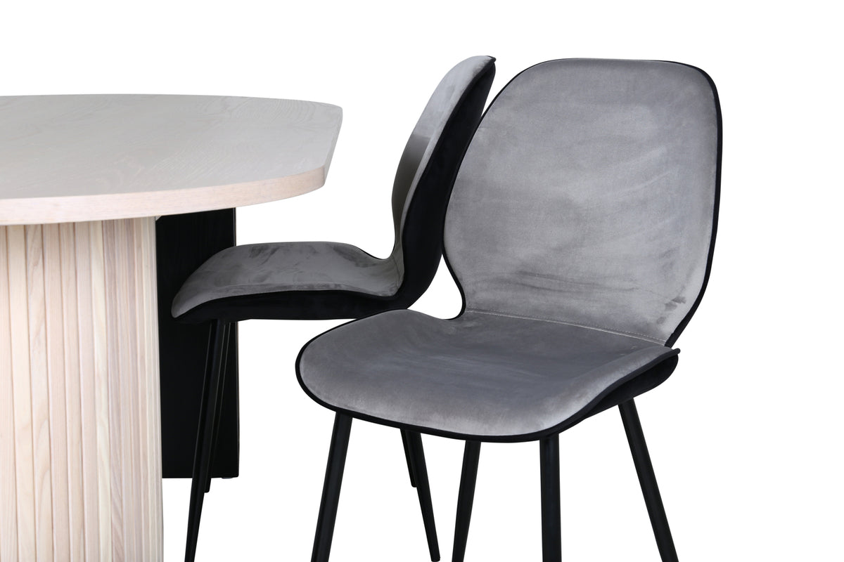 Venture Design Emma & Bianca Matstolar Grå + Matbord 90x200