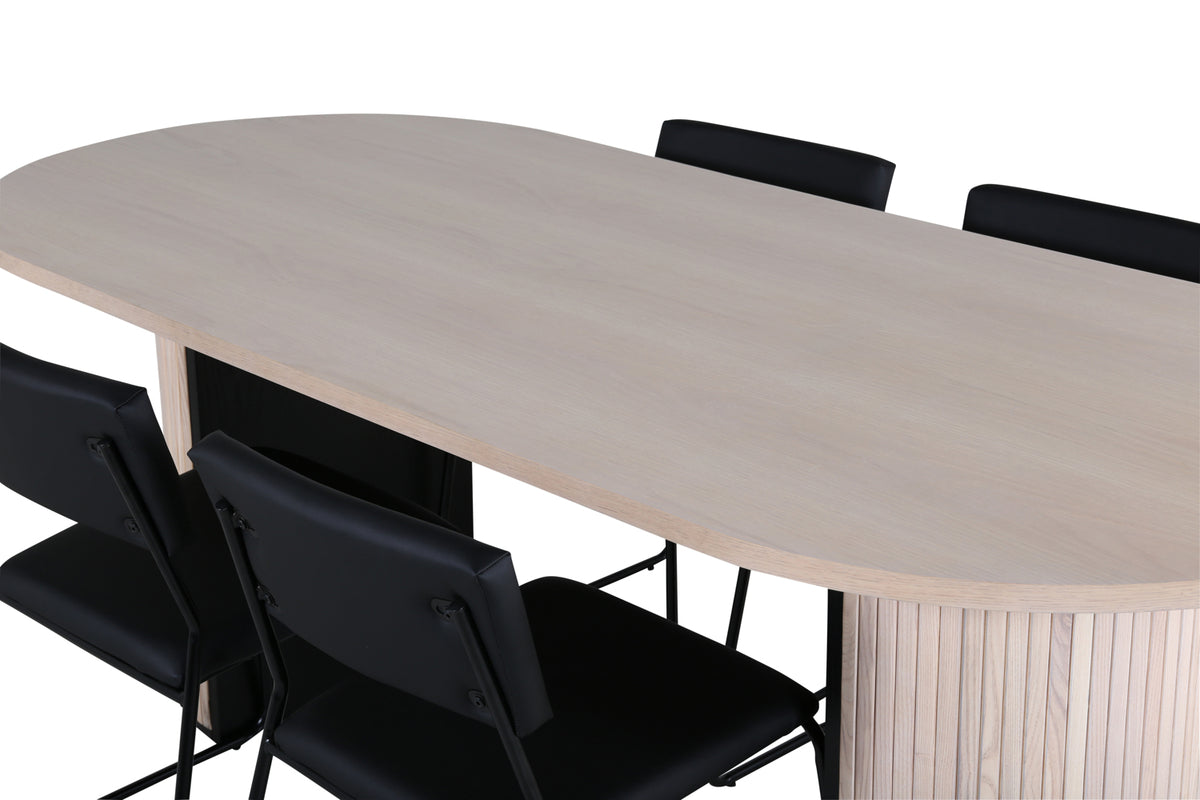 Venture Design Kenth & Bianca Matstolar Svart + Matbord 90x200