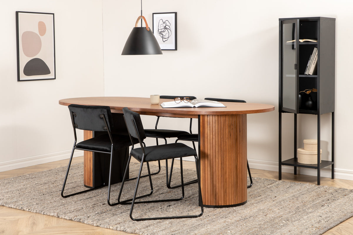 Venture Design Kenth & Bianca Matstolar Svart + Matbord 90x200