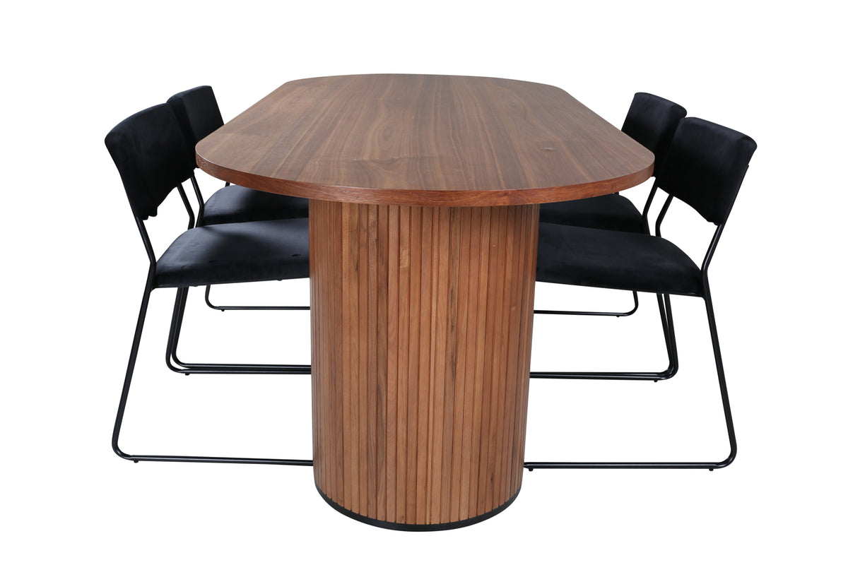 Venture Design Kenth & Bianca Matstolar Svart + Matbord 90x200